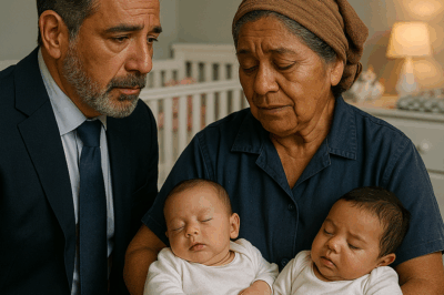 Los gemelos del millonario viudo no dormían desde la muerte de su madre, hasta que una humilde empleada de limpieza hizo algo tan inesperado una noche, que cambió para siempre la vida del empresario y la de toda su familia.