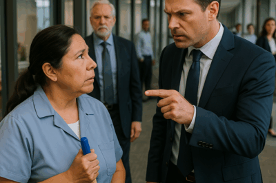 «Un CEO decidió despedir sin compasión a una conserje que llevaba 10 años limpiando su empresa, sin saber que su esposo era el verdadero dueño del edificio. Lo hizo delante de todos, humillándola. Días después, llegó una carta que dejó al CEO sin aliento… y sin trabajo. Lo que ocurrió después cambió por completo la historia de la compañía.»