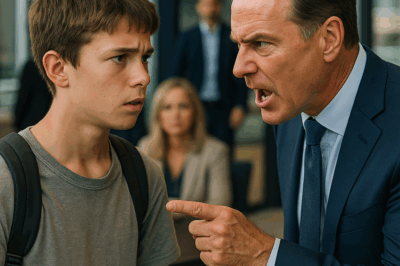 “¡No vayas a esa reunión, es una trampa! —El millonario se burló del niño pobre frente a todos, sin imaginar que esas palabras cambiarían su destino. Lo que ocurrió minutos después lo hizo caer de rodillas ante quien menos esperaba.”