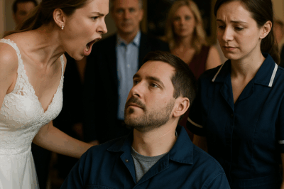 “¡Te has convertido en un inválido patético!” — gritó la novia, pero la respuesta del conserje la dejó muda