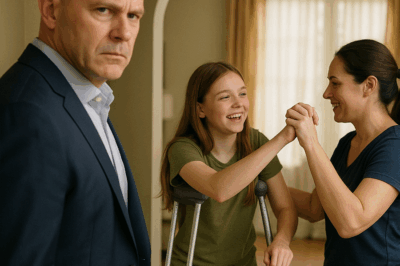 “El millonario siempre fue frío y distante con su hija enferma… hasta que una tarde la descubrió bailando con su empleada doméstica, usando muletas y riendo por primera vez en años. Lo que hizo después conmovió a todos en la mansión y cambió sus vidas para siempre.”