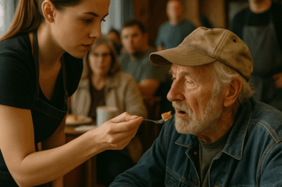 “Una joven camarera alimentaba a escondidas a un anciano solitario en su restaurante. Pero un día, dos camionetas se detuvieron frente al local y de ellas bajaron hombres que cambiarían su vida para siempre… y revelarían quién era realmente aquel viejo silencioso.”