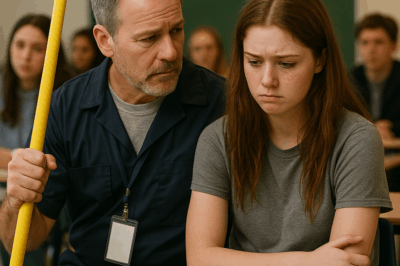 “Nadie podía controlar a la hija del millonario: arrogante, rebelde y fría con todos. Hasta que un simple limpiador de la escuela, un padre viudo que trabajaba en silencio, logró lo imposible… y enseñó a la joven una lección de humildad que cambiaría su vida para siempre.”