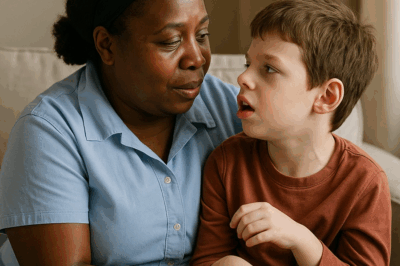 Los millonarios regresaron a su mansión creyendo que todo seguía igual… pero encontraron a su hijo autista en brazos de la empleada doméstica, riendo por primera vez en años. Lo que descubrieron esa noche rompió las paredes del lujo, la frialdad y el ego. Una historia sobre amor, prejuicio y el valor de lo que el dinero nunca podrá comprar.