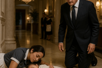 Millonario halla a su sirvienta dormida en el suelo con los gemelos