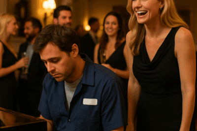 LA RISA DE UNA RICA SE CONVIRTIÓ EN ASOMBRO — EL HOMBRE DE LA LIMPIEZA ERA UN PIANISTA OCULTO 🎹💔