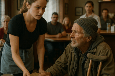 ¡HISTORIA IMPACTANTE! Una joven mesera alimenta a un mendigo discapacitado sin imaginar quién es en realidad. Días después, el hombre regresa al restaurante y todos descubren la verdad: ¡era un multimillonario oculto poniendo a prueba la bondad humana! Lo que ocurrió después cambió su vida para siempre y dejó a toda la ciudad con lágrimas en los ojos.