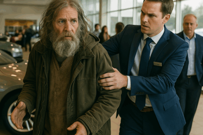 «Un mendigo humillado ante todos en la concesionaria, ignorando que en realidad era el verdadero propietario oculto del negocio: la historia escandalosa de la identidad falsa que dejó boquiabiertos a empleados y clientes cuando la verdad salió a la luz.»