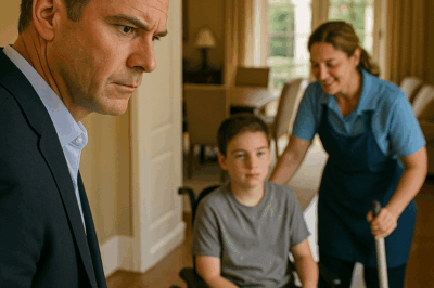 “El millonario que lo tenía todo descubrió un secreto inimaginable en su propia mansión: lo que la mujer de limpieza hacía con su hijo en silla de ruedas cambió su corazón y destruyó todo lo que creía sobre la compasión, el amor y el valor humano.”