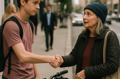 “Todos la ignoraron… hasta que un chico en bici le dio la mano”