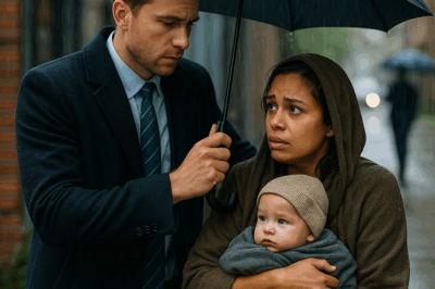“Una mujer con su bebé bajo la lluvia… y un desconocido cambió su destino”