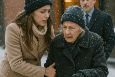 «Una joven detuvo su coche en medio de una tormenta de nieve para ayudar a una anciana sola en la carretera. Al día siguiente, un misterioso millonario apareció en su cafetería… lo que dijo dejó a todos sin aliento y cambió su destino para siempre.»