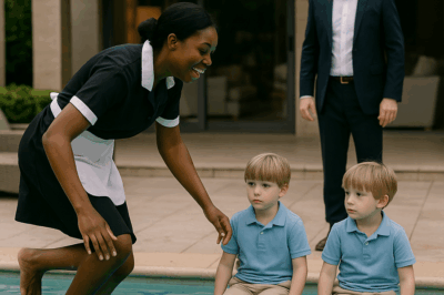 Los gemelos del millonario nunca reían… hasta que la criada hizo algo en la piscina