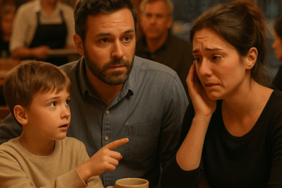 “Era una cena común de viernes: risas, copas y un padre soltero compartiendo pizza con su hijo. Pero cuando el niño señaló a una mujer al otro lado del restaurante y dijo algo que nadie esperaba, el silencio cayó como un golpe. En segundos, las sonrisas se borraron y una verdad enterrada durante años salió a la luz, cambiando vidas para siempre.”