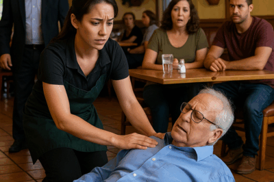 “Una camarera corre en auxilio de un hombre que colapsa en medio del restaurante… sin imaginar que era un multimillonario. Días después, él regresa con una sorpresa que deja a todos sin aliento. Lo que empezó como un gesto de humanidad terminó cambiando el destino de una mujer humilde y el de toda su comunidad. Una historia real de gratitud, bondad y justicia que demuestra que los actos más simples pueden tener recompensas inimaginables.”