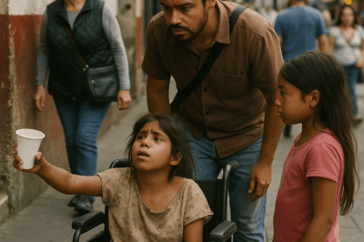 Aquel día en que un padre soltero, cansado del silencio de la vida, siguió a una niña paralizada que pedía comida frente a su tienda… sin imaginar que descubriría un secreto oculto bajo las sombras de la ciudad, capaz de cambiarlo todo: su destino, su fe y el verdadero significado de la compasión.