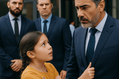 “Una niña escuchó a los guardias hablando en un idioma que no entendía, pero algo en su voz la llenó de miedo. Corrió hacia el millonario justo antes de que entrara en la reunión y le dijo que no lo hiciera. Segundos después, lo que sucedió dejó a todos atónitos: un acto de valentía infantil que no solo salvó una vida, sino que reveló un oscuro secreto dentro de su propia empresa.”