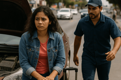 “Nadie se detuvo cuando la vio llorando al borde de la carretera, hasta que un mecánico humilde decidió parar. Lo que él hizo después cambió su destino y reveló un secreto que ni la propia mujer imaginaba. Aquella parada, que parecía un simple acto de bondad, unió a dos vidas que venían rotas por el dolor y demostró que, a veces, el verdadero milagro no llega del dinero, sino del corazón humano.”