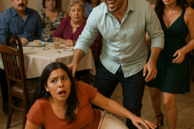 En la fiesta de compromiso de mi hermana, su prometido tiró de mi silla y se burló de mi caída, sin imaginar que ese gesto cruel revelaría todos sus secretos y cambiaría para siempre a nuestra familia