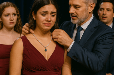 “Durante una gala benéfica, una joven humilde fue humillada públicamente cuando le rompieron su collar barato frente a cientos de invitados. Nadie intervino, hasta que un multimillonario se levantó entre la multitud, caminó hacia el escenario y, ante todos, colocó en su cuello una joya ancestral de su familia valuada en millones. Lo que dijo después cambió para siempre la vida de la joven… y la de todos los presentes.”