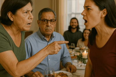 La noche en que mi madre señaló que no merecía un asiento en la mesa familiar, sin imaginar que mi respuesta revelaría un secreto capaz de desmoronar años de silencios, favoritismos y verdades nunca dichas