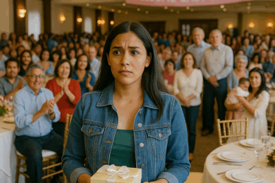 S-Fui a una “cenita familiar” de diez personas y me encontré 81 invitados y un letrero gigante: “Bienvenida, bebé Selena”