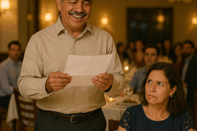 S-En nuestra cena de aniversario me levanté, sonreí y empecé a leer en voz alta: era su carta para su amante, frente a todos