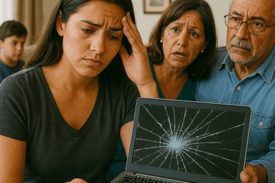 Mi sobrino destruyó mi computadora portátil durante una visita familiar y mi madre solo dijo: “Los niños rompen cosas, cariño, no hagas un drama”. No respondí. Dos semanas después, cuando mi hermano y sus hijos fueron a sacar su mesada, descubrieron que algo más también se había roto.