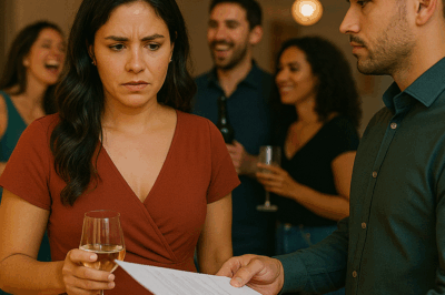 Ella bromeaba y se reía con todos en la fiesta, levantando la copa