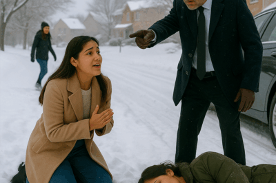 T-Cuando mi amiga cayó en la nieve frente al millonario implacable, solo el “papá, por favor” de su hija lo detuvo