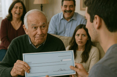 El día en que mi abuelo me entregó un cheque ‘falso’ como broma, sin que nadie imaginara que al día siguiente el banco revelaría un descubrimiento inesperado capaz de transformar nuestra familia y destapar secretos guardados por décadas