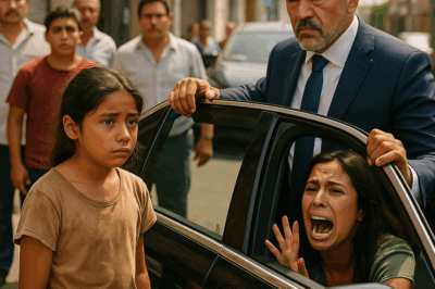 “Una niña pobre escuchó gritos desde el interior del coche último modelo de un multimillonario. Lo que vio cuando se acercó —y lo que ocurrió después, frente a decenas de testigos— desató un misterio que nadie pudo explicar y reveló una verdad oculta que cambiaría por completo la vida del empresario… y la de toda la comunidad.”