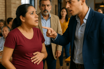 “El hijo arrogante de un multimillonario humilló públicamente a una mesera embarazada frente a todos en el restaurante. Pero cuando el marido de la mujer apareció —y reveló quién era realmente— la soberbia del joven se derrumbó, los comensales quedaron helados y toda la verdad salió a la luz en cuestión de segundos.”