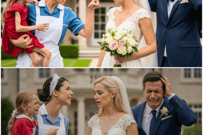 “La hija del millonario apareció en su propia boda completamente irreconocible. Los invitados se quedaron en silencio, el novio no pudo articular palabra y nadie entendía lo que estaba pasando… hasta que una humilde empleada de limpieza entró al salón y reveló una verdad que dejó a todos paralizados. Lo que sucedió después cambió para siempre la historia de una de las familias más poderosas del país.”