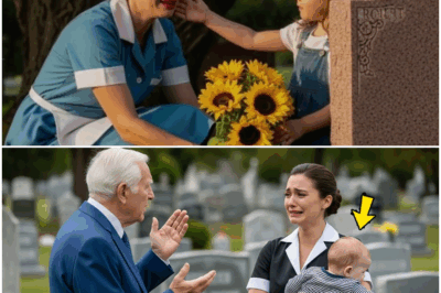 “El multimillonario fue a visitar la tumba de su hija como cada año, esperando encontrar el mismo silencio que lo acompañaba desde hacía tiempo. Pero al llegar, quedó paralizado al ver a una mesera de un pequeño restaurante llorando frente a la lápida… junto a una niña que tenía un parecido imposible de ignorar. Lo que ocurrió después —confesiones, verdades ocultas y un giro devastador— sacudió para siempre su vida.”