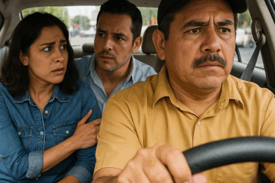 “Un taxista pensó que llevaba una pasajera más, pero lo que descubrió durante aquel viaje lo dejó helado: su esposa tenía una doble vida… y su amante era nada menos que el marido de su clienta habitual. Una historia de engaños, coincidencias imposibles y un destino que unió a dos familias bajo la verdad más dolorosa.”