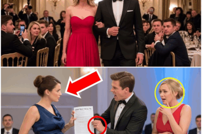 “La mujer que acompañaba sonriente al magnate creía tener el control de la situación… hasta que la esposa embarazada del millonario irrumpió en el salón con un sobre sellado y una prueba genética irrefutable que detuvo el evento, congeló las sonrisas y desató una cadena de secretos que nadie imaginaba en la élite empresarial”