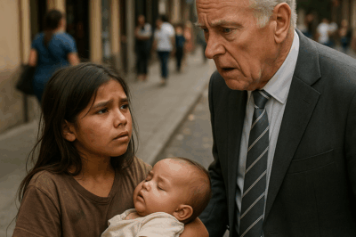 “Un millonario estéril a punto de morir encuentra a una niña mendiga con un bebé en brazos… lo que descubre después deja a todos sin palabras y transforma su destino para siempre.”