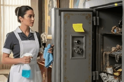 “Creyó que dejando su caja fuerte abierta atraparía a la empleada doméstica en una supuesta falta, pero jamás imaginó que aquella mujer respondería con un gesto tan desconcertante que lo dejaría sin palabras, derrumbando su orgullo y haciéndolo llorar frente a todos: lo que descubrió dentro de su propia casa reveló un secreto que llevaba años ignorando y que transformaría su vida para siempre.”