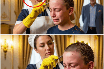 El hijo del multimillonario llevaba semanas sufriendo dolores inexplicables, hasta que la niñera —después de observar un detalle que nadie más notó— retiró de su cabeza un objeto tan misterioso, tan impactante y tan inesperado que dejó a la familia en absoluto estado de conmoción y abrió un enigma que nadie ha logrado explicar hasta hoy