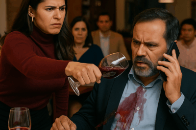 “Durante una cena de negocios, una mujer enfurecida le arrojó una copa de vino a su esposo frente a todos los invitados, gritándole por haberla humillado. Lo que no sabía era que él era el verdadero dueño de la empresa con la que ella estaba a punto de firmar un contrato de 800 millones de dólares. Lo que hizo el hombre después dejó a todos sin palabras y cambió para siempre el destino de su matrimonio.”