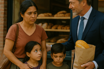 “Una madre mexicana sin dinero para comprar pan vivió una escena que cambió su destino para siempre: un desconocido millonario entró en la panadería justo cuando ella lloraba por no poder alimentar a sus hijos, pero lo que hizo después dejó a todos en silencio y reveló una historia de vida que pocos podrían creer…”