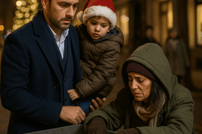 “Nochebuena de Misterio: Un Millonario Soltero, una Mujer Sin Hogar y un Secreto que Cambió sus Vidas para Siempre—Lo que Ella Reveló en Medio del Frío Dejó a Todo un Barrio Sin Palabras…”