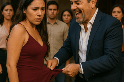 “Un millonario humilló públicamente a su ex arrancándole el vestido entre risas… pero lo que ocurrió segundos después dejó a todos paralizados, desató un giro inesperado y reveló un secreto tan oscuro y sorprendente que transformó la vergüenza en una poderosa revelación capaz de cambiar la vida de todos los presentes.”