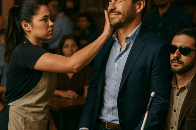 “Una mesera abofeteó al multimillonario después de que se burlara cruelmente de un hombre ciego… pero lo que ocurrió segundos después —cuando el magnate respondió con una sonrisa tan enigmática como perturbadora— dejó al bar entero en un silencio absoluto y reveló un secreto oculto que transformó la noche en una historia imposible de olvidar.”