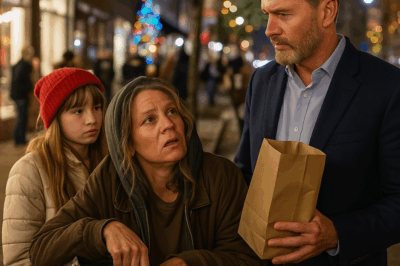 💥UN PADRE SOLTERO MILLONARIO VIO A UNA MUJER SIN HOGAR EN NAVIDAD… LO QUE ELLA DIJO LO DESTRUYÓ 😱💔