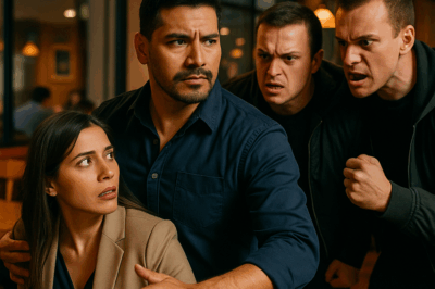 “Un padre soltero se interpuso entre dos atacantes y una mujer en un restaurante — pero 15 segundos después, todos quedaron en shock al descubrir quién era realmente. Lo que comenzó como una simple comida se convirtió en una escena digna de una película: un héroe inesperado, una revelación militar y un giro que nadie en el lugar olvidará jamás. La verdad detrás de aquel desconocido cambió todo para siempre.”