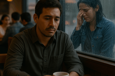 “‘Ella nunca vino…’ murmuró con tristeza, sin saber que la mujer que esperaba estaba afuera, empapada bajo la lluvia y llorando en silencio. Pero cuando finalmente la vio a través del vidrio, lo que descubrió —y lo que ella confesó entre lágrimas— desató un giro tan inesperado y poderoso que transformó por completo esa tarde aparentemente común.”