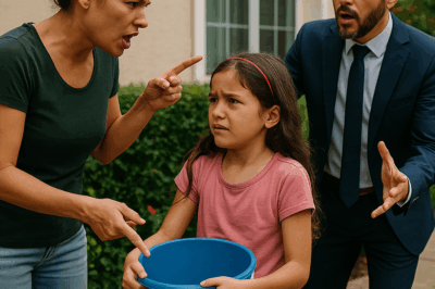 “La niña lloraba diciendo ‘¡me duelen los brazos!’ mientras su madrastra la obligaba a cargar peso… pero el millonario llegó sin avisar y lo que hizo frente a todos dejó a la familia y a los empleados en completo silencio.”