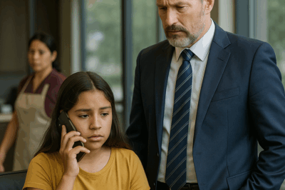 “Un poderoso empresario sorprendió a todos cuando vio a la hija de su empleada de limpieza respondiendo su teléfono personal. Pero lo que escuchó al otro lado de la línea cambió su vida para siempre: una historia de secretos, destino y una conexión inesperada que reveló la humanidad detrás del dinero y el poder…”